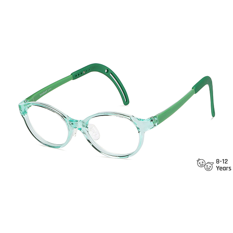 Hooper Screen Glasses Blue-Block Kids Computer Glasses: Green Transparent Full Rim Oval Kids  8-12 yrs  Lenskart Junior LKJ E10067CE-C3 left side