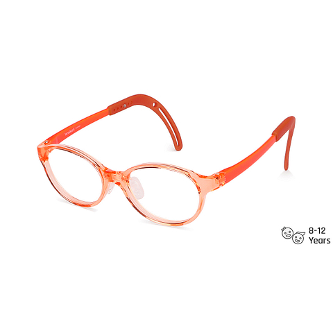 Hooper Screen Glasses Blue-Block Kids Computer Glasses: Orange Transparent Full Rim Oval Kids  8-12 yrs  Lenskart Junior LKJ E10067CE-C4 left side