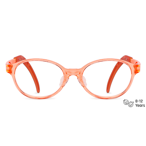 Hooper Screen Glasses Blue-Block Kids Computer Glasses: Orange Transparent Full Rim Oval Kids  8-12 yrs  Lenskart Junior LKJ E10067CE-C4 right side
