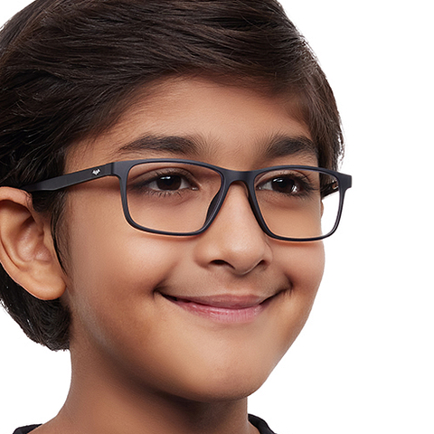 Hooper Screen Glasses Kids Glasses: Black Black Full Rim Rectangle Kids 5-8 yrs Hooper LK D16259 C1 left side Hooper Screen Glasses Kids Glasses: Black Black Full Rim Rectangle Kids 5-8 yrs Hooper LK D16259 C1 left side